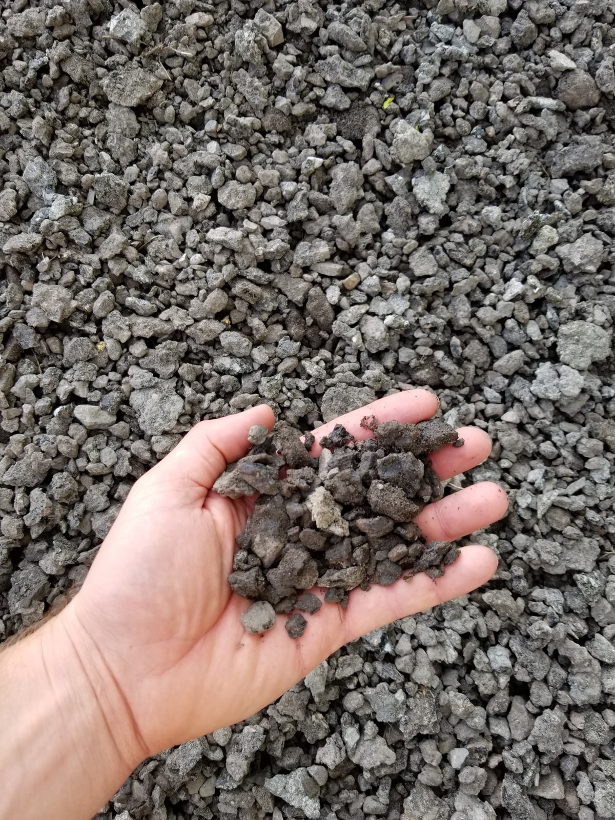 Recycled asphalt millings close up