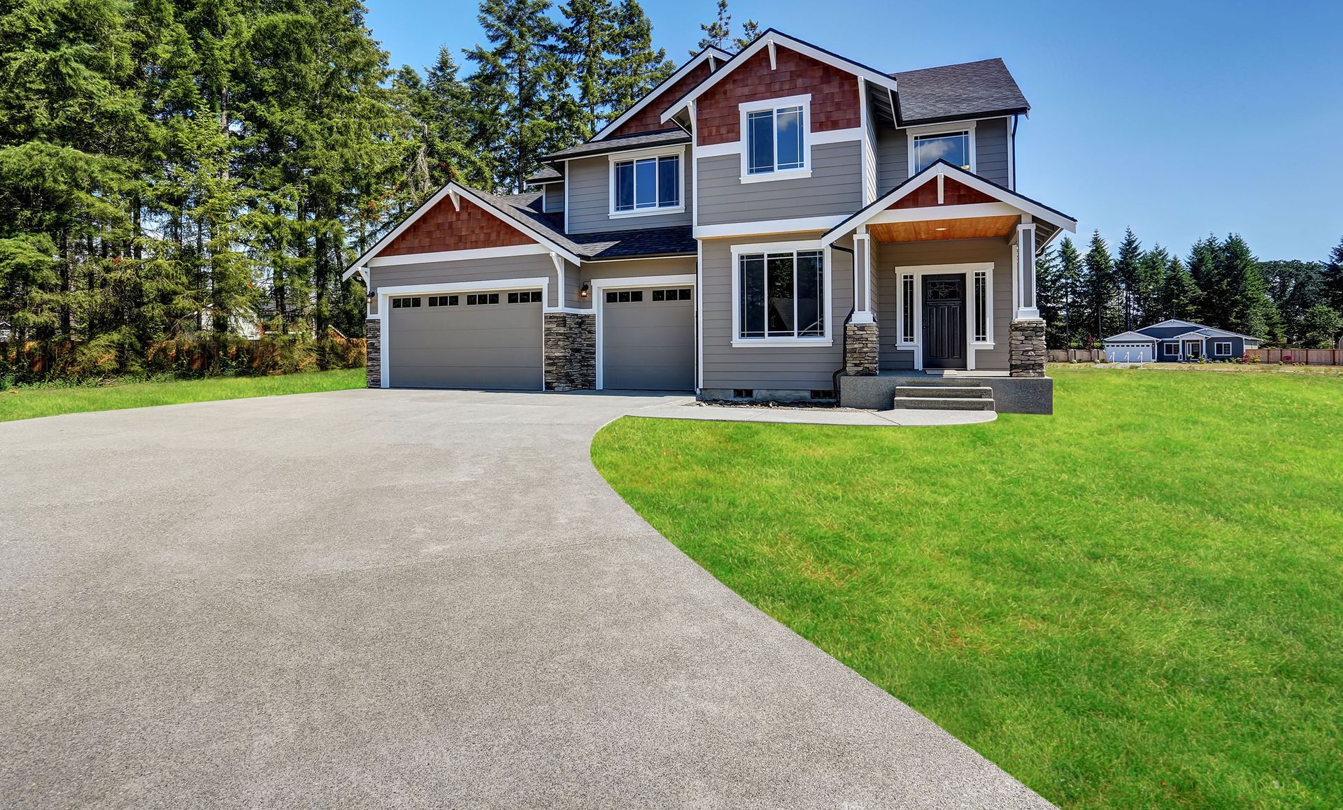 New asphalt driveway at a New England home
